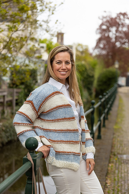 Mohair magic stripe cardigan
