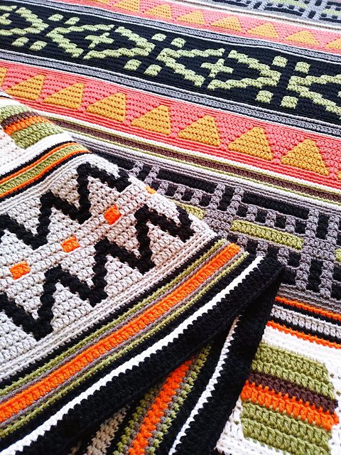 Memories of Africa Mosaic Crochet Blanket