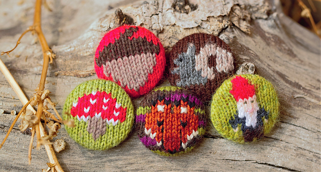 Woodland Button Brooches