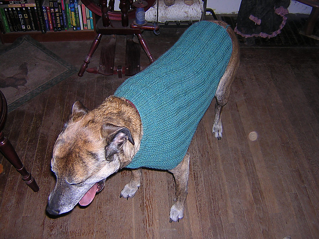 Tweedy Funnel-Neck Ribbed Sweater