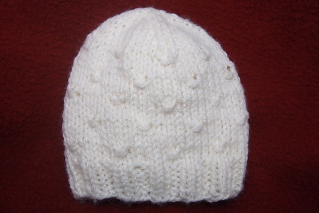 Wrapped Stitches Baby Hat for Straight Needles