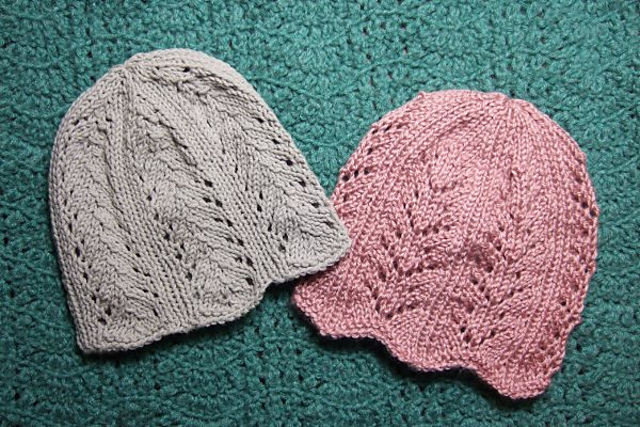Ribbing and Lacy Chemo Caps for Straight Needles