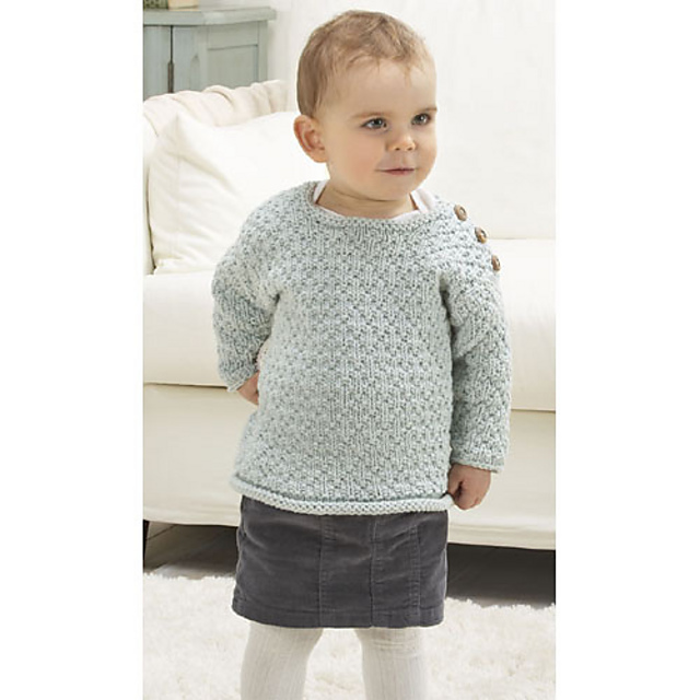 Textured Shoulder Button Sweater