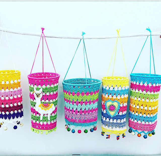 Colorful lanterns + Alpaca applique