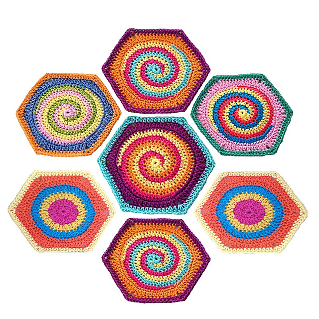 Granny Square Hexagon TwistySix Spiral