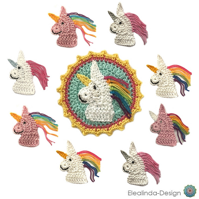 Unicorn with rainbow mane Patches