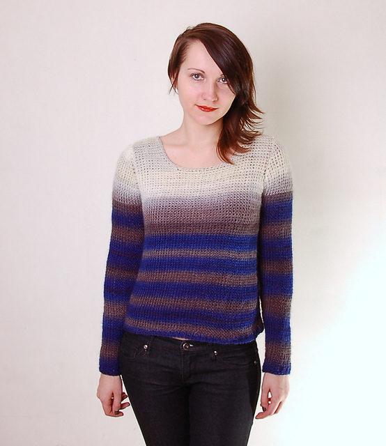 Bleached Shoulders Tunisian Sweater