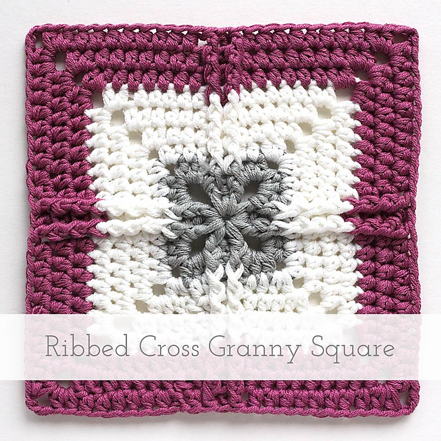 Ribbed Cross Granny Square