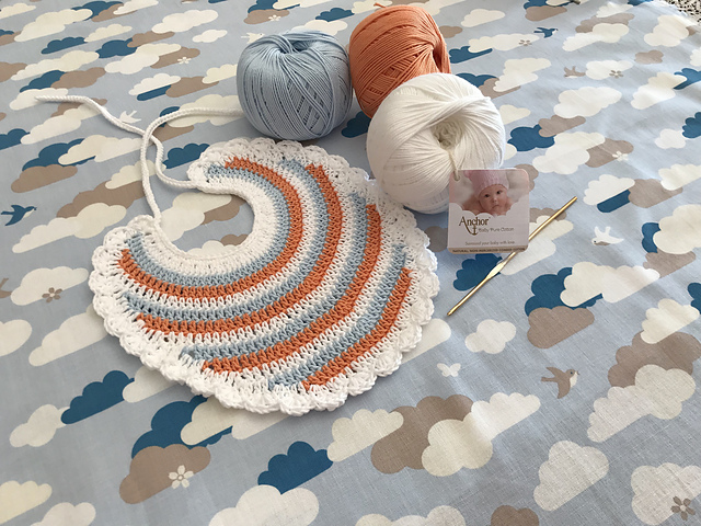 Striped baby bib
