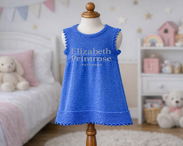 knitted pinafore dress pattern Baby Pinafore Dress Knitting Pattern