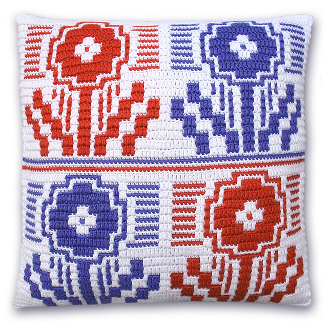 Mosaic Bold Blossoms Pillow