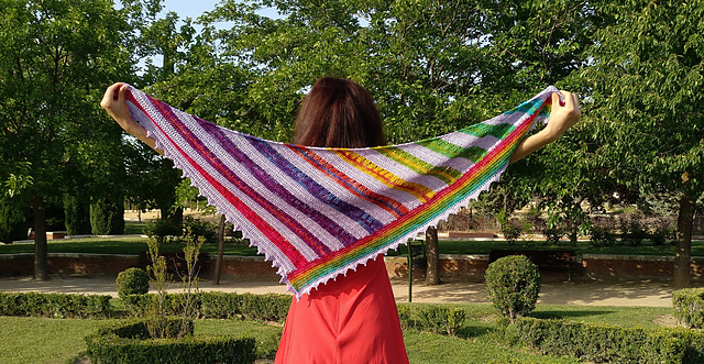 Purple Rainbows Shawl
