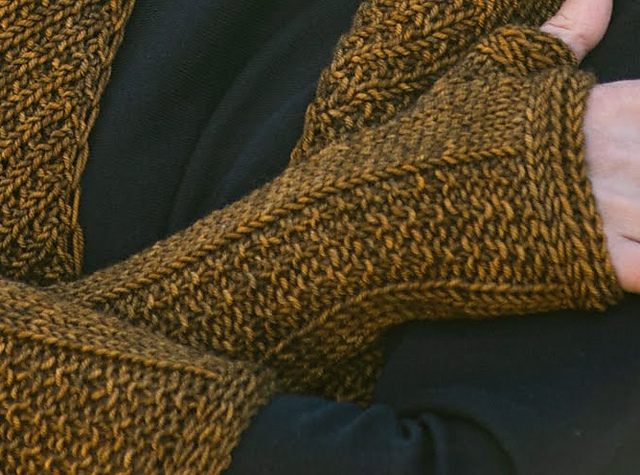 Oak Bark Fingerless Mitts