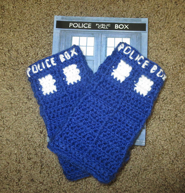 TARDIS Fingerless Gloves