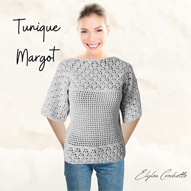 Tunic Crochet Noir Taille 38/40 - Occasion Très Bon état - Modèle Femme