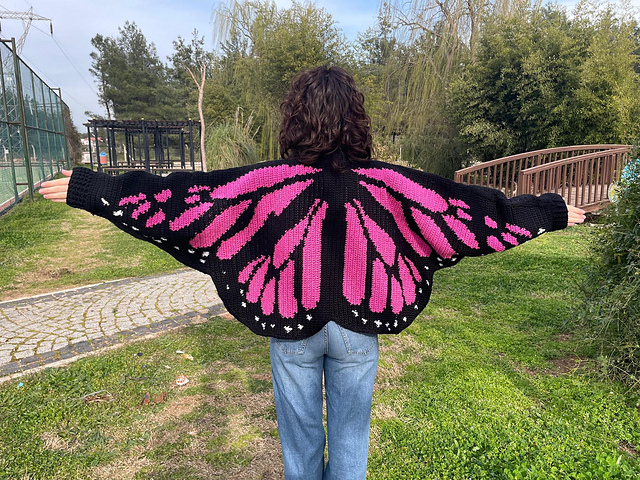 Monarch Butterfly Cardigan crochet pattern by Biyabimi