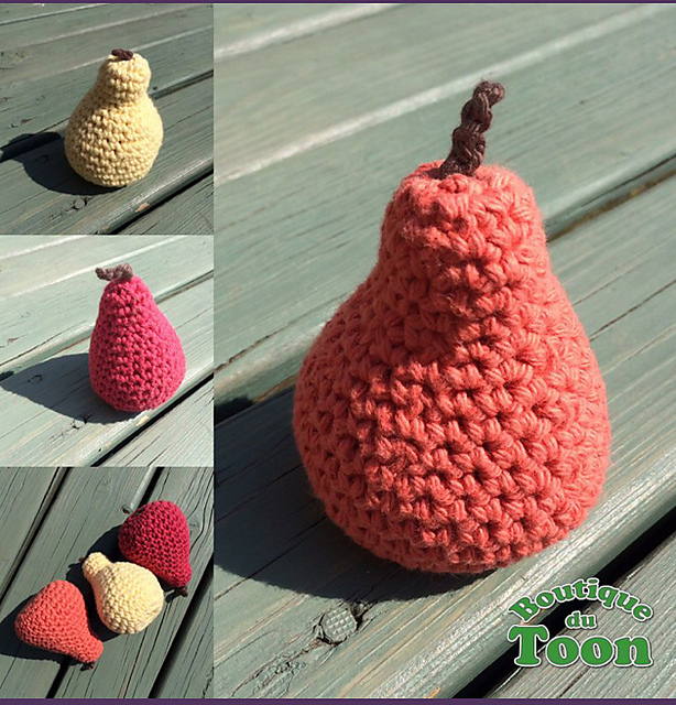 Poire - fruit au crochet pour jouer - amigurumi