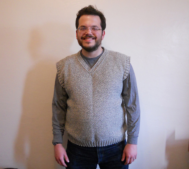 Double Moss Stitch Vest for Men