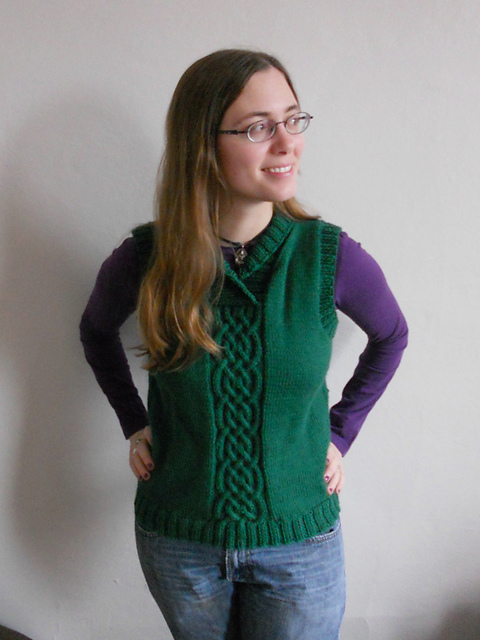 Celtic Braid Sweater Vest for Women