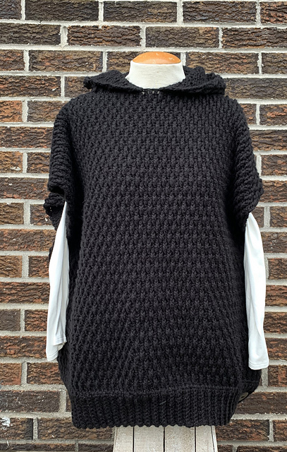 Endless Textured Hooded Poncho