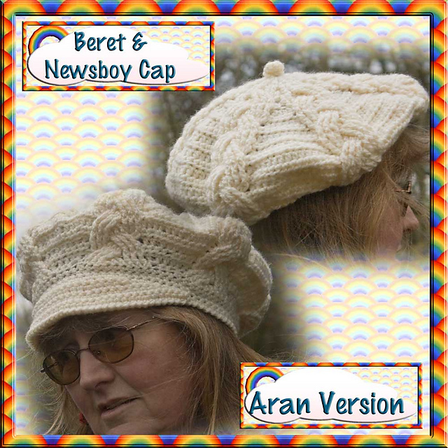 Cosy Cables Beret and Newsboy Cap (Aran)