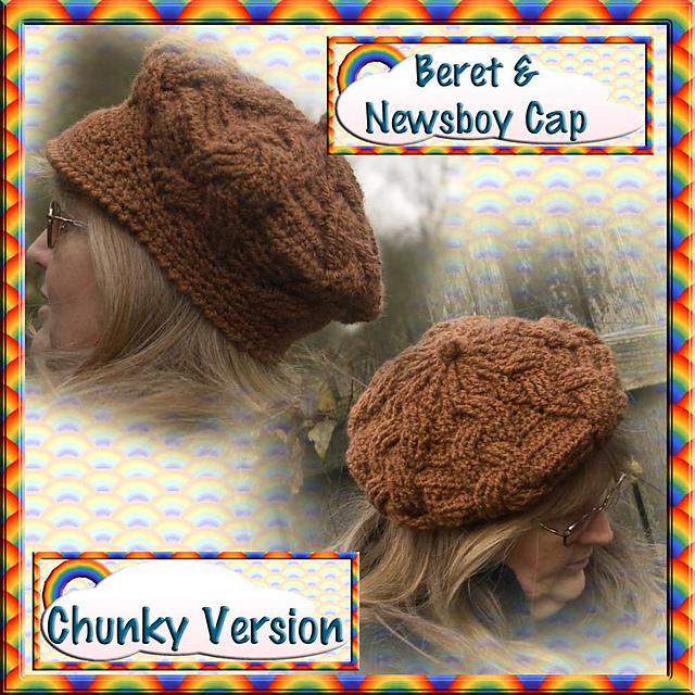 Cosy Cables Beret and Newsboy Cap (Chunky)