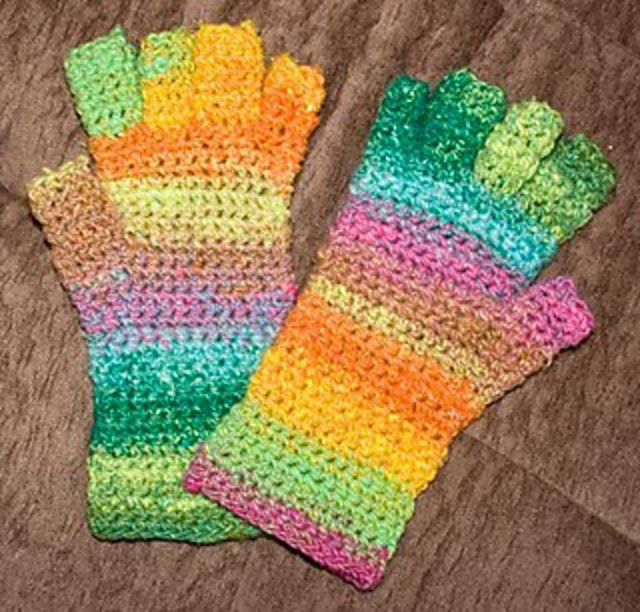 No Sew Easy Fingerless Mitts Aran