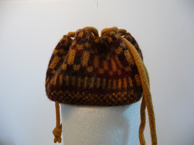 Drawstring Tote in Variegated Yarns