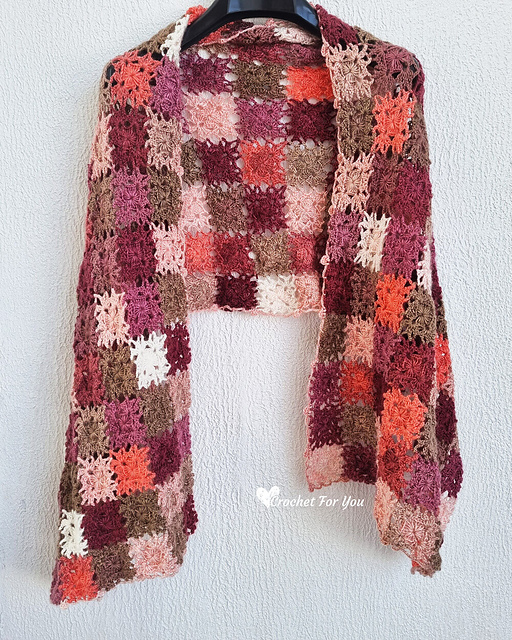 Small Motif Rectangular Shawl