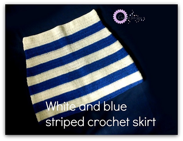 white and blue striped  skirt