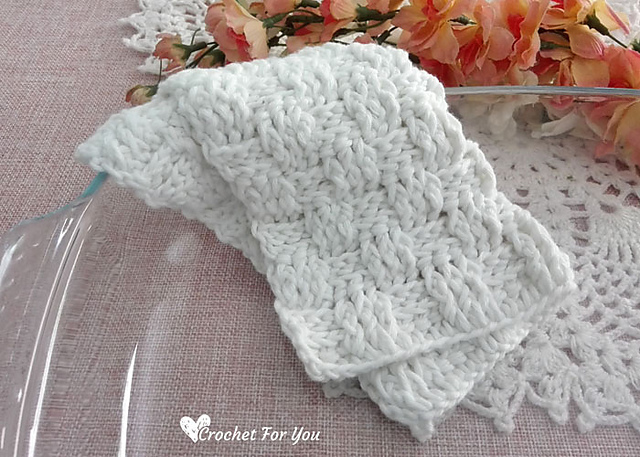 Basketweave Stitch Dishcloth