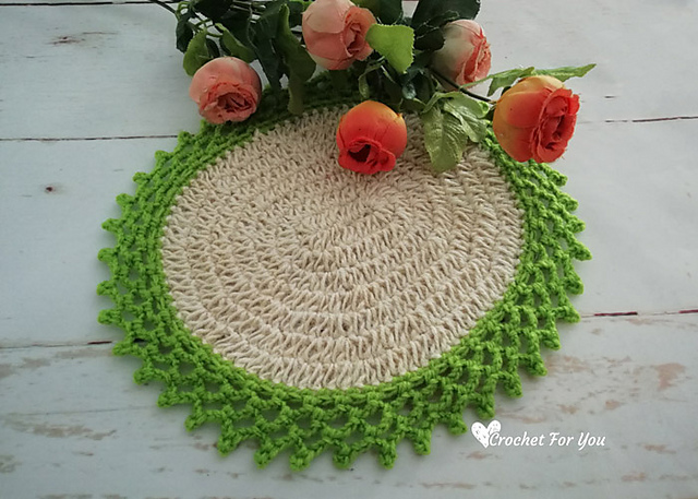 Oval Table Mat with Jute Hemp