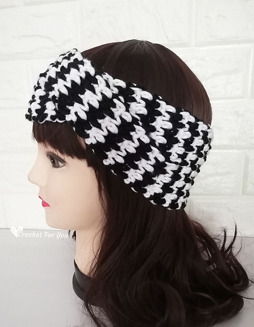 Houndstooth Twist Headband