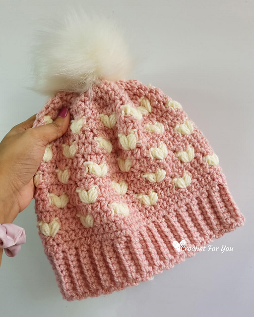Puff Hearts Beanie