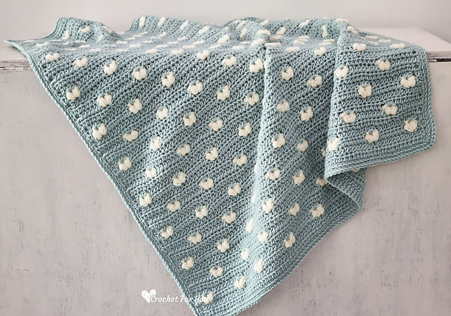 Puff Hearts Baby Blanket