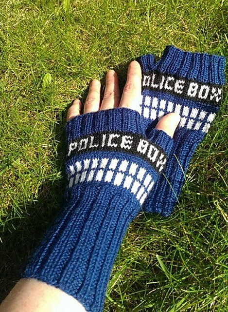 Police Box wristwarmers