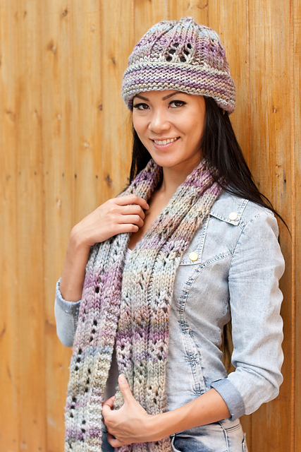 Squiggly Rib Scarf & Cloche