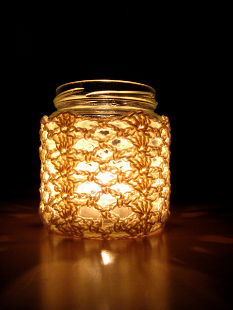Shells & Lace Jar Candle Cover