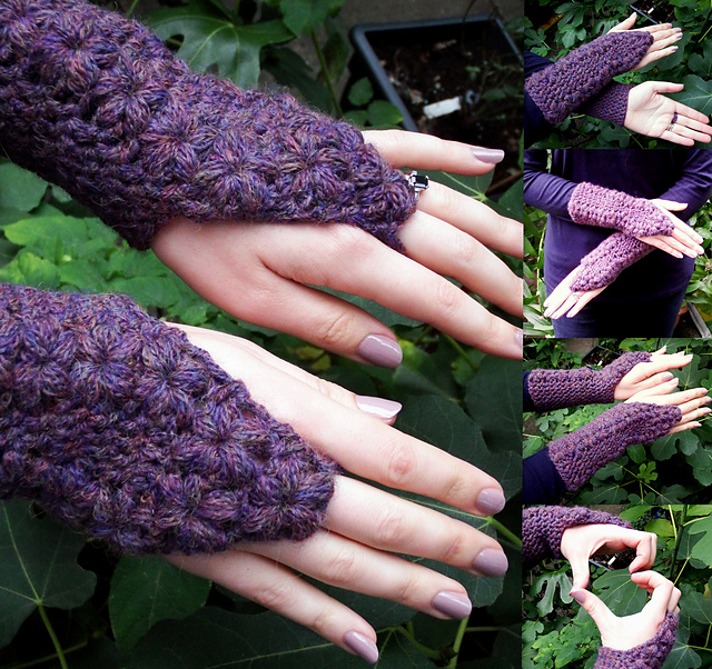 Flower Trails Fingerless Gloves