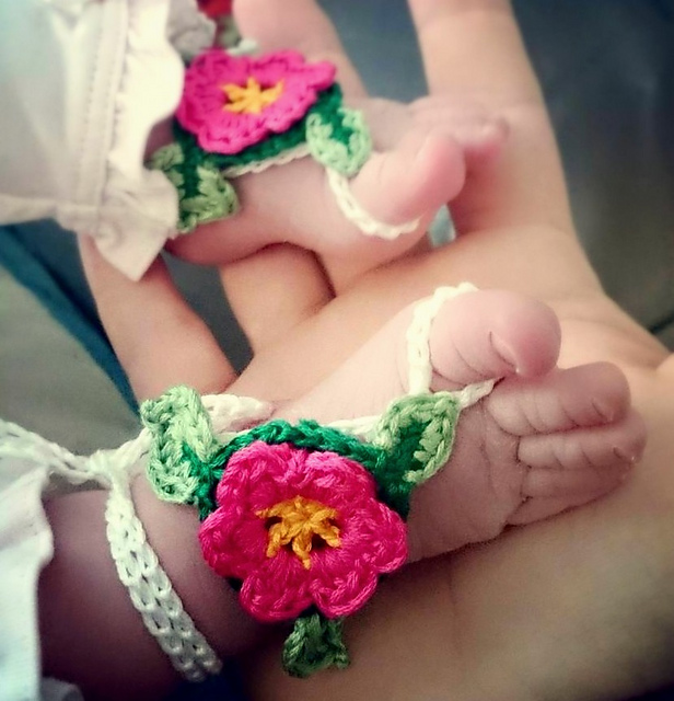 Baby Barefoot Flower Sandals