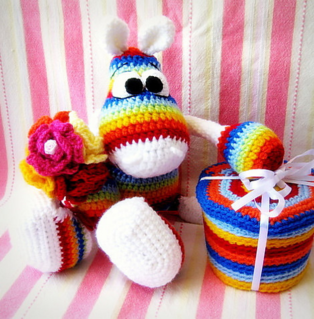Rainbow Hippo with sneakers
