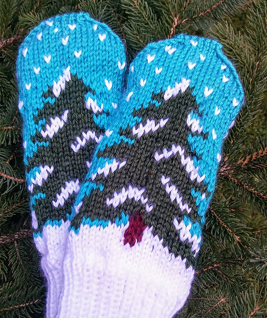 Winter Landscape Tree Mitten