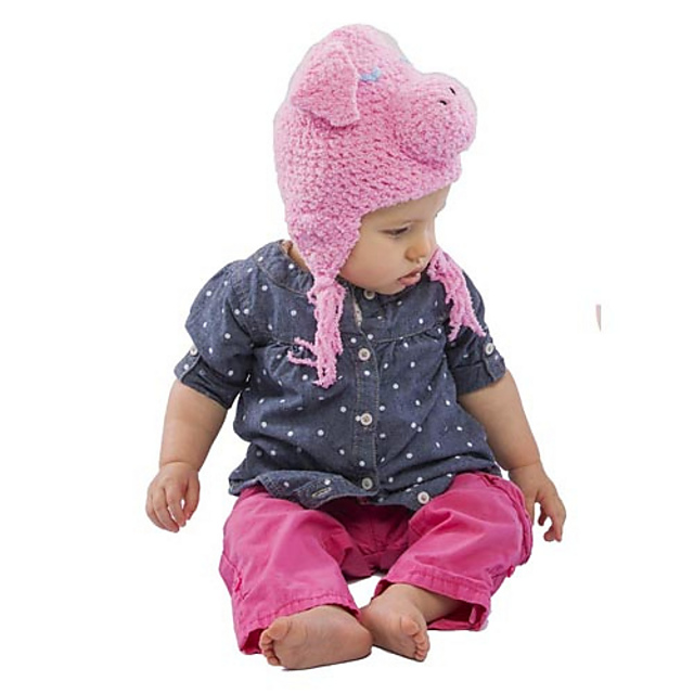 Ravelry Zookeeper Hats Piglet Crochet pattern by Rae Blackledge