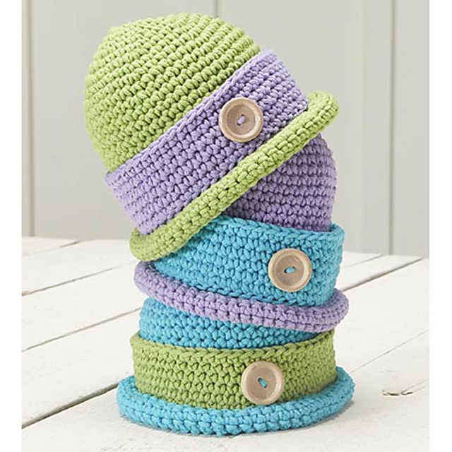 Ravelry: Baby Bowler Caps pattern by Rae Blackledge