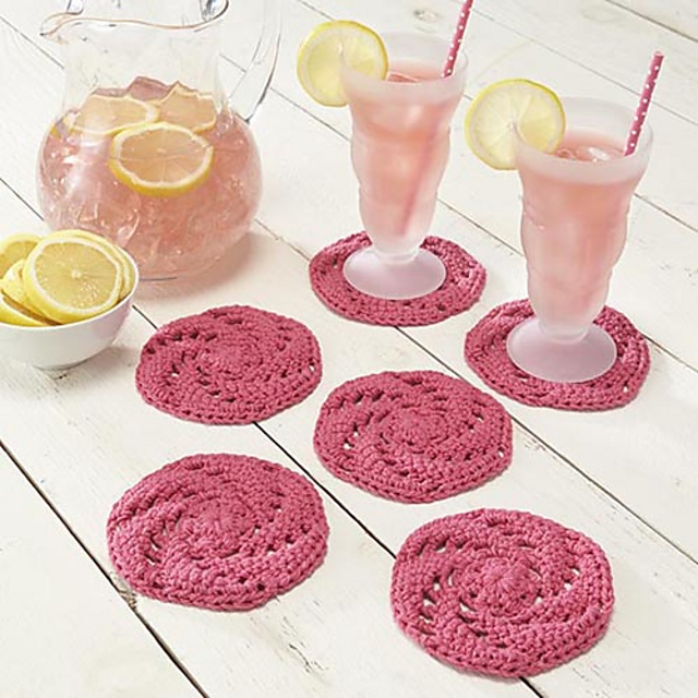 Pink Grapefruit Coasters
