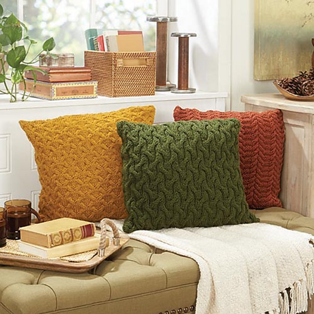 Trio of Cabled Pillows