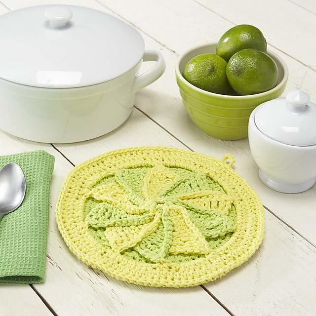 Ravelry Citrus Splash Pot Holder pattern by Willow Yarns Design Team