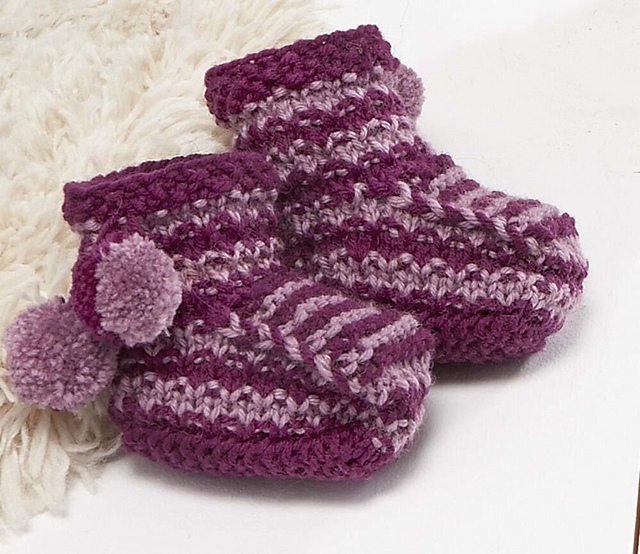 Stripy Speckled Booties