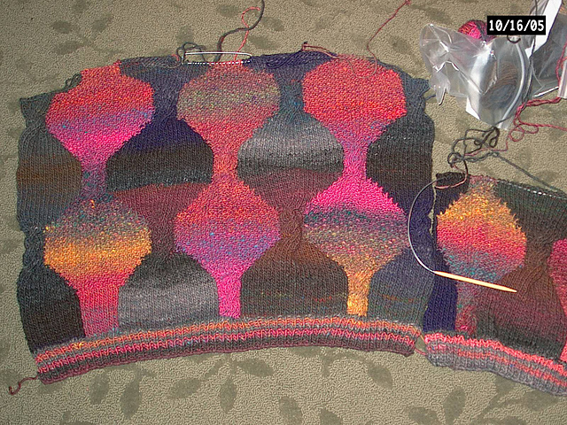 Y689 Noro Big Kureyon Diamond and Moss Stitch Jacket