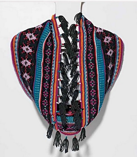 Multicolored Fringed Cowl